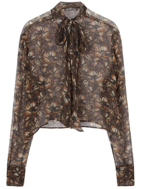 Ermanno Scervino macramé lace-print silk shirt
