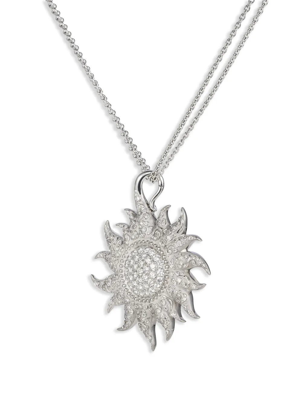 18k White Gold Sol Y Sombra Diamond Necklace
