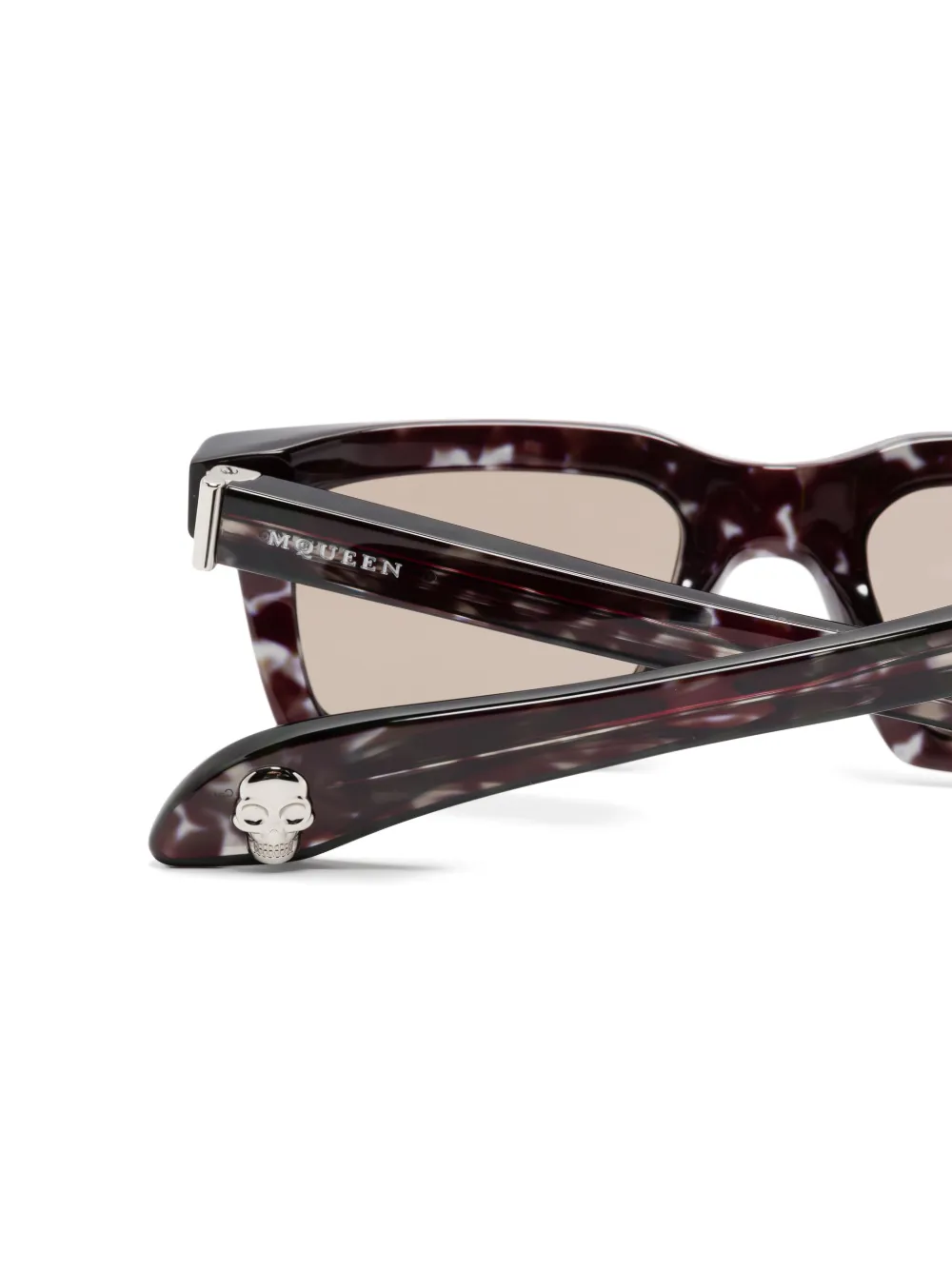 Alexander McQueen Zonnebril met vierkant montuur Zwart