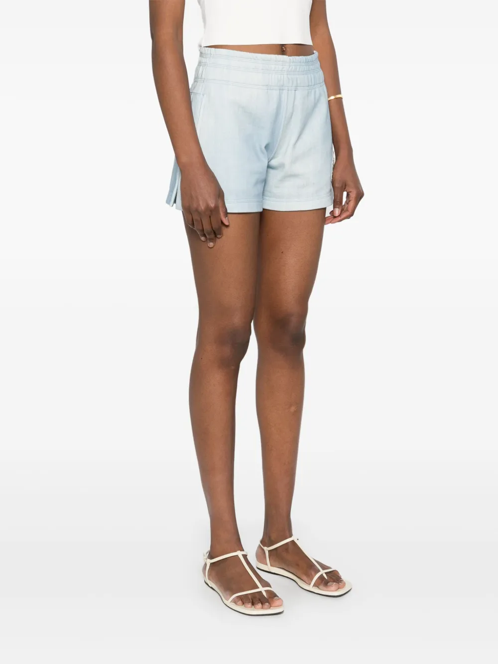 Ermanno Scervino Shorts met bloemenapplicatie Blauw