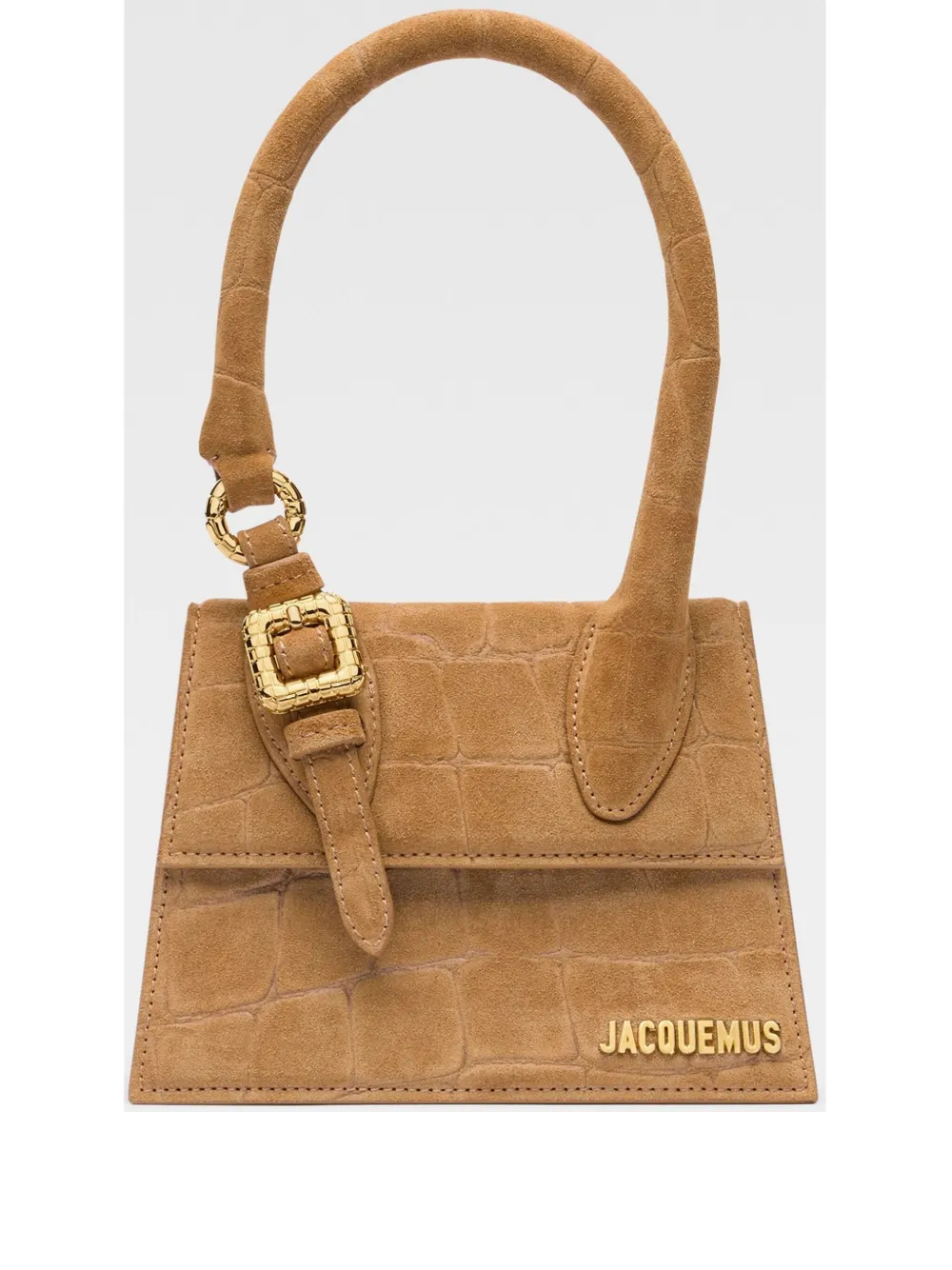 Jacquemus 'the Medium Chiquito With Buckle' Camel Brown Handle Bag In Neutrals