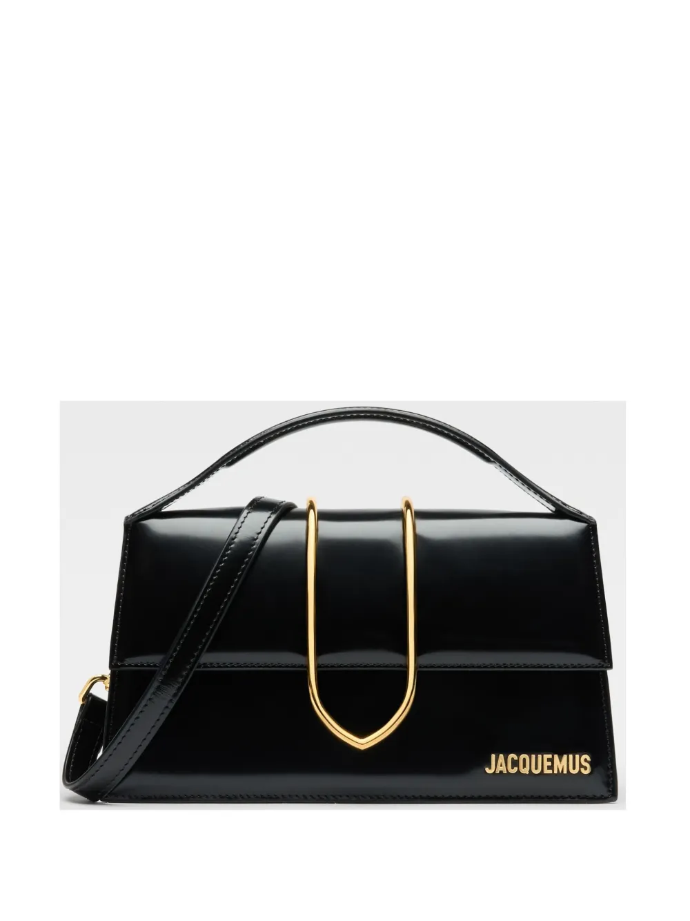 Jacquemus Le Grand Bambino Leather Shoulder Bag In Black