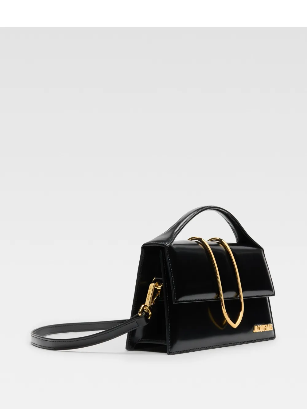 Jacquemus Le Grand Bambino Leather Shoulder Bag In Black