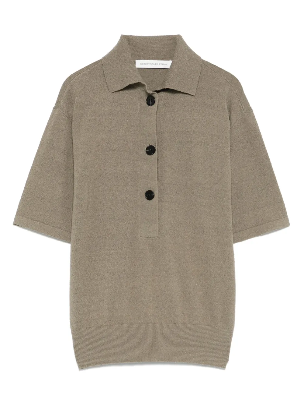 Christopher Esber playera tipo polo tejida | gris | Image 1
