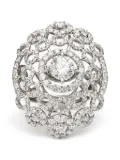 Rewind Vintage Affairs 18K white gold Ornate Cluster diamond ring - Silver
