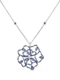 Rewind Vintage Affairs 18K white gold Fleurette-pendant diamond and sapphire necklace - Silver