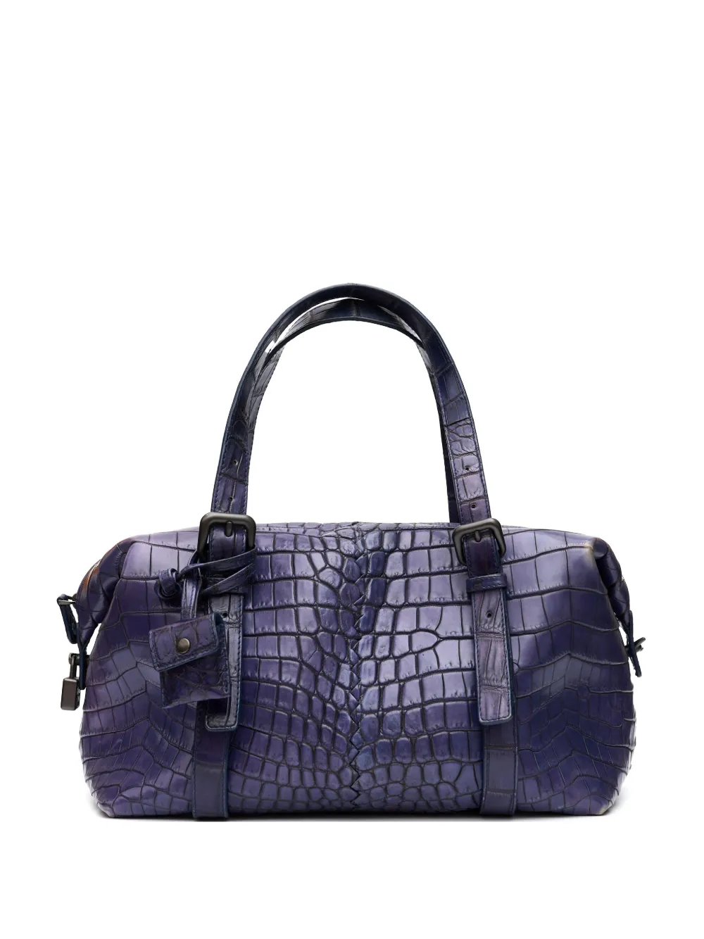 crocodile-embossed leather tote bag