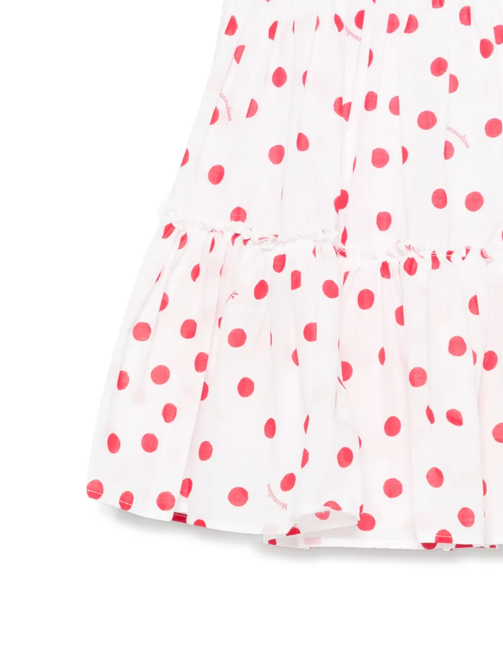 Monnalisa Mousseline jurk met stippen Wit