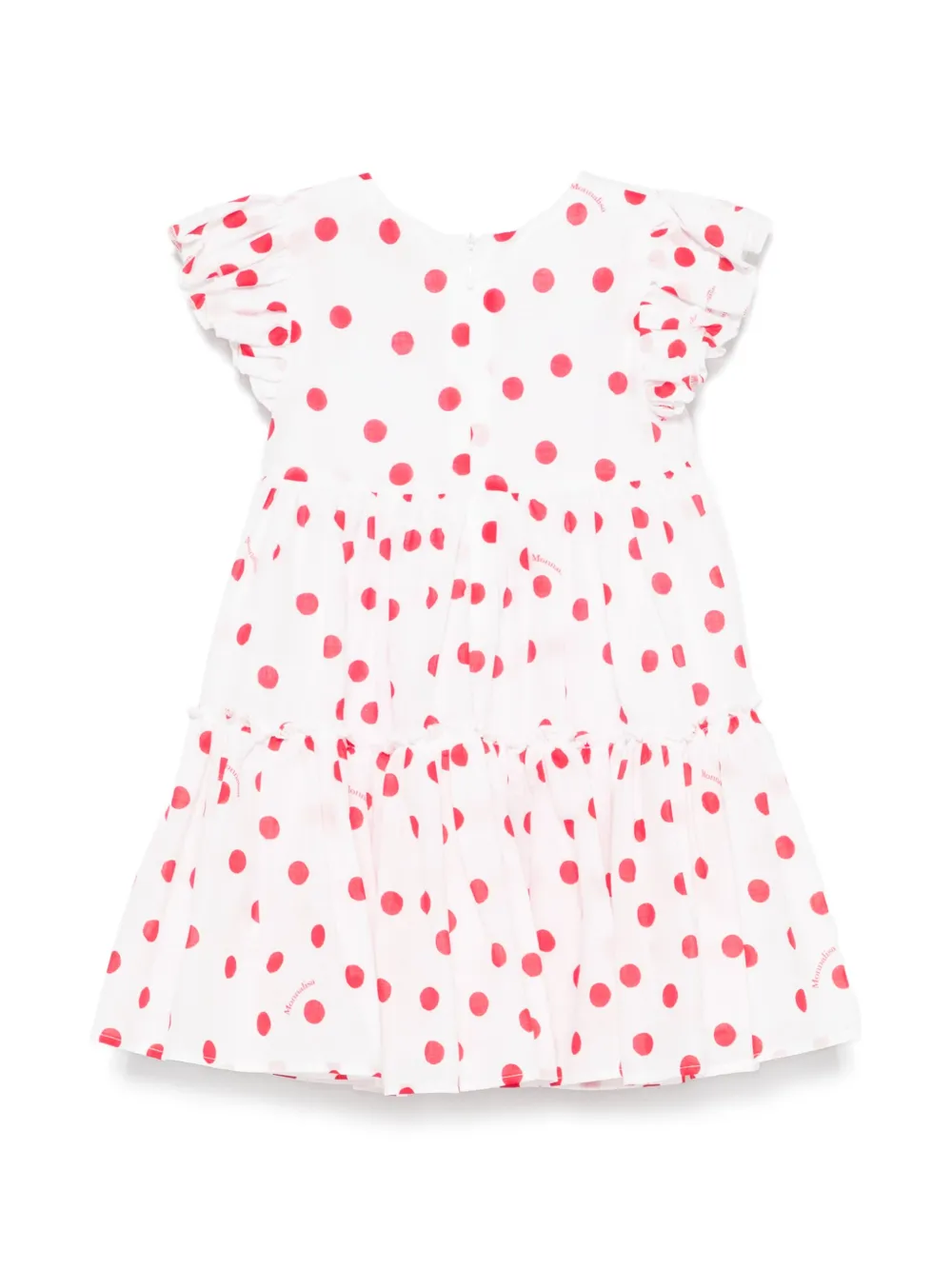 Monnalisa polka-dot muslin dress - Wit