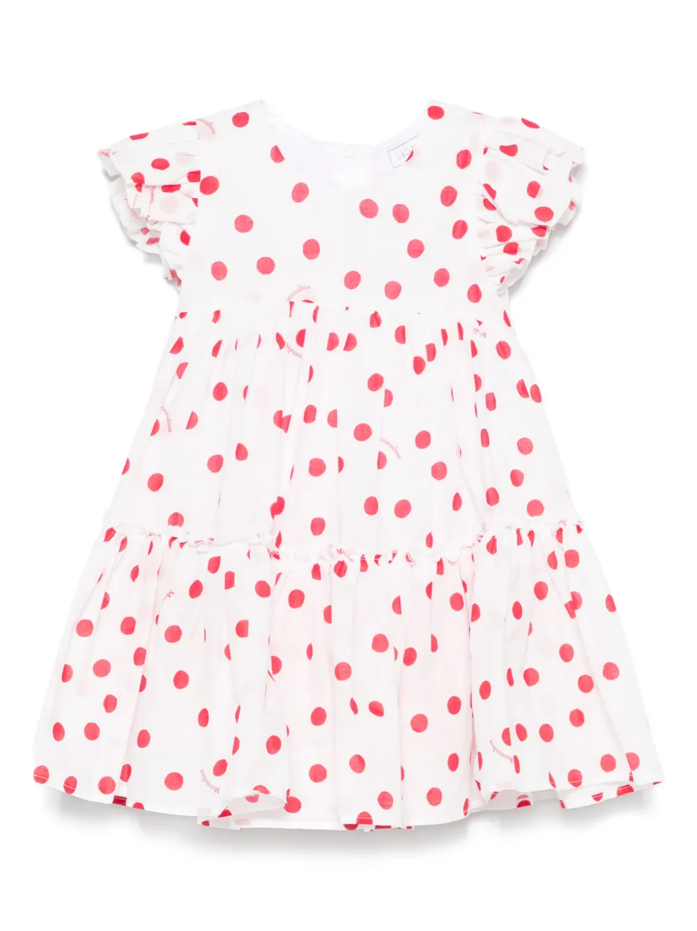Monnalisa Mousseline jurk met stippen Wit