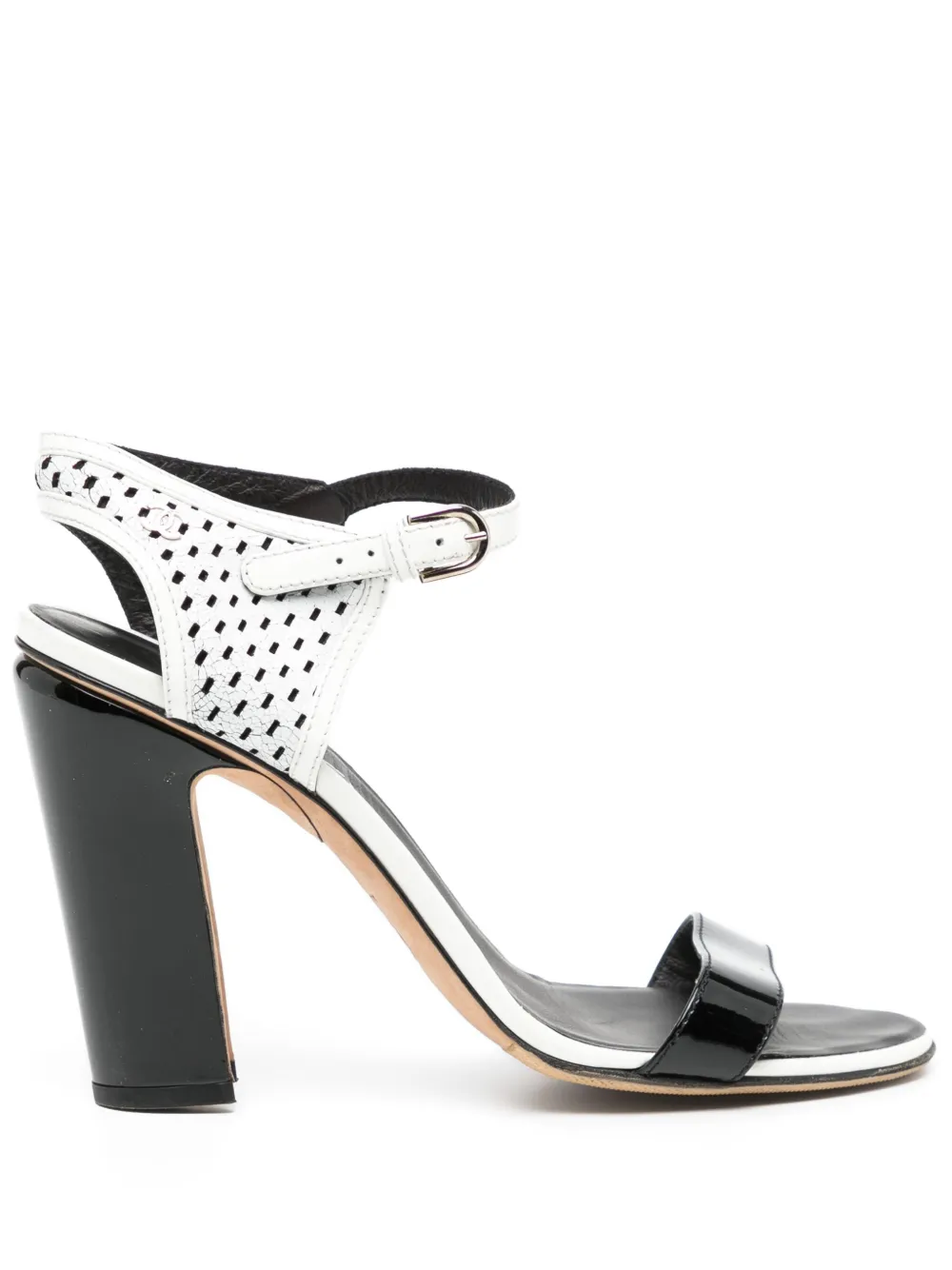 perforated crackled sandals