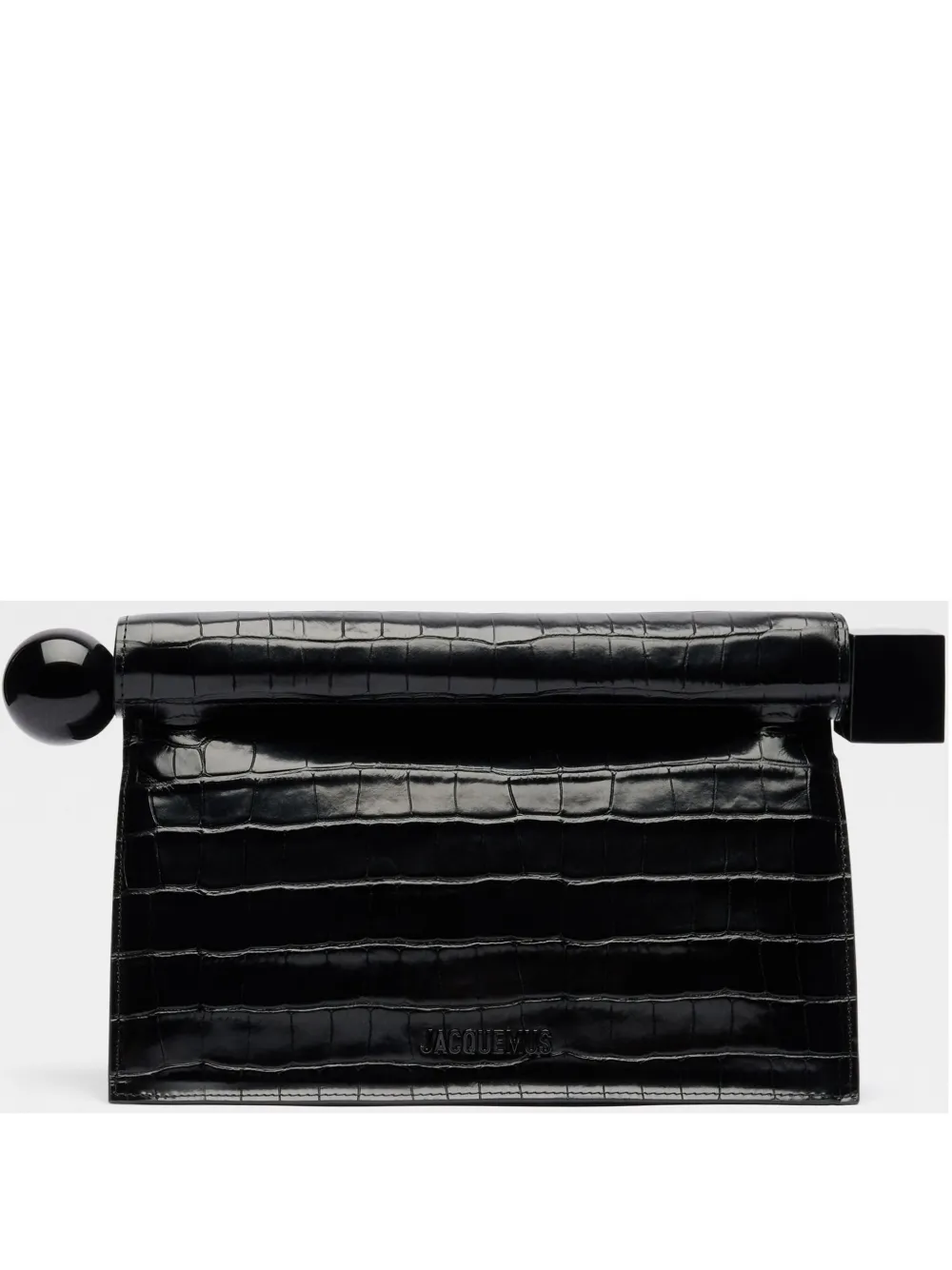 Jacquemus Square Round Clutch Bag In Black