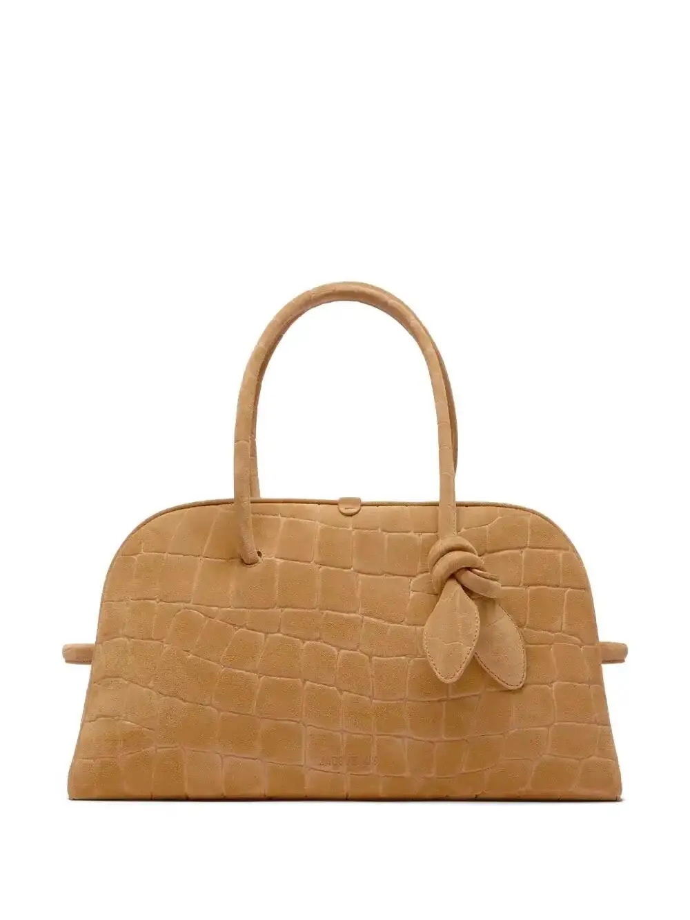 Jacquemus 'le Turismo' Beige Handbag With Crocodile Effect And Logo Embossed On The Front In Neutrals
