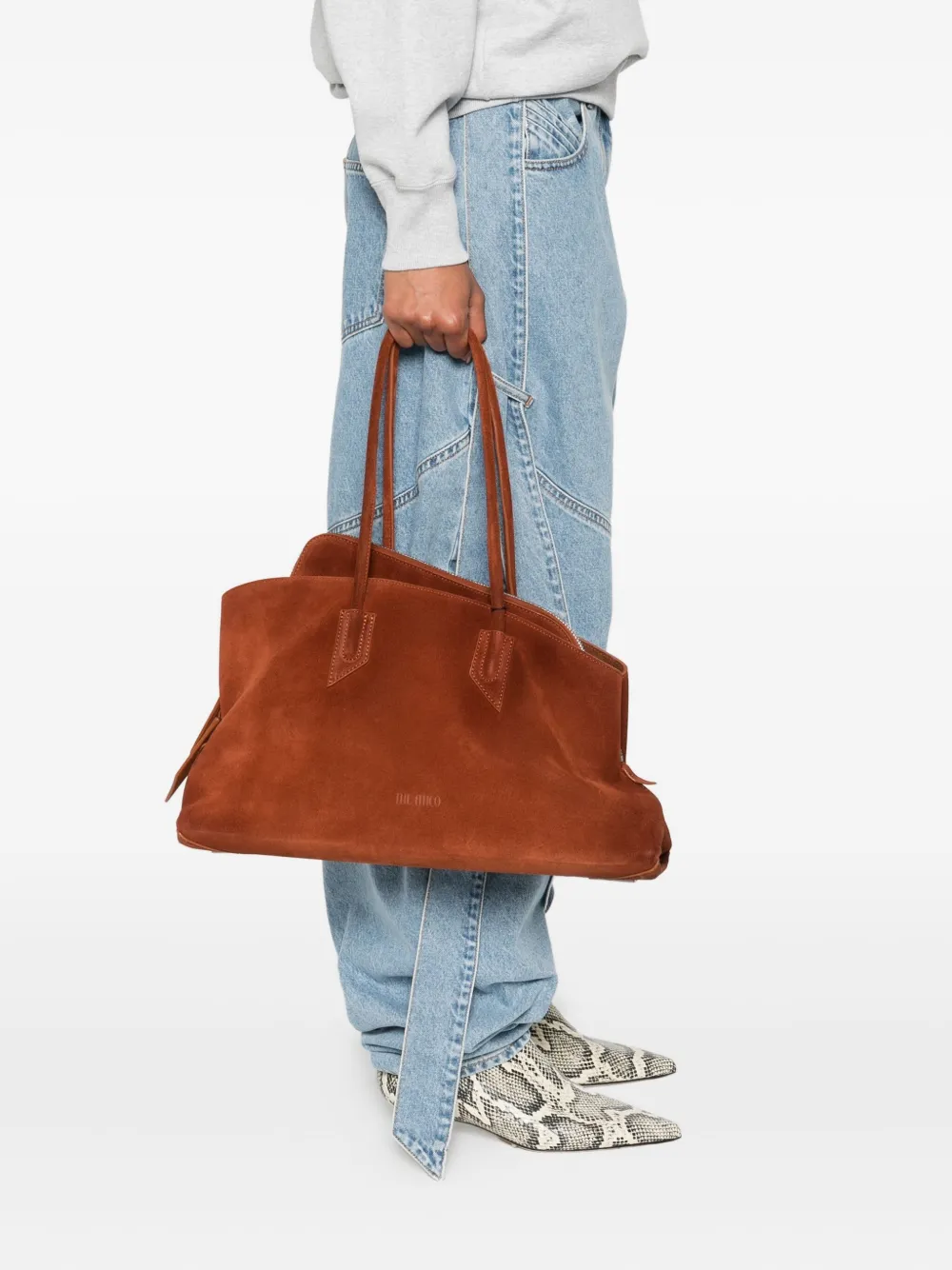 The Attico medium La Passeggiata shoulder bag Bruin