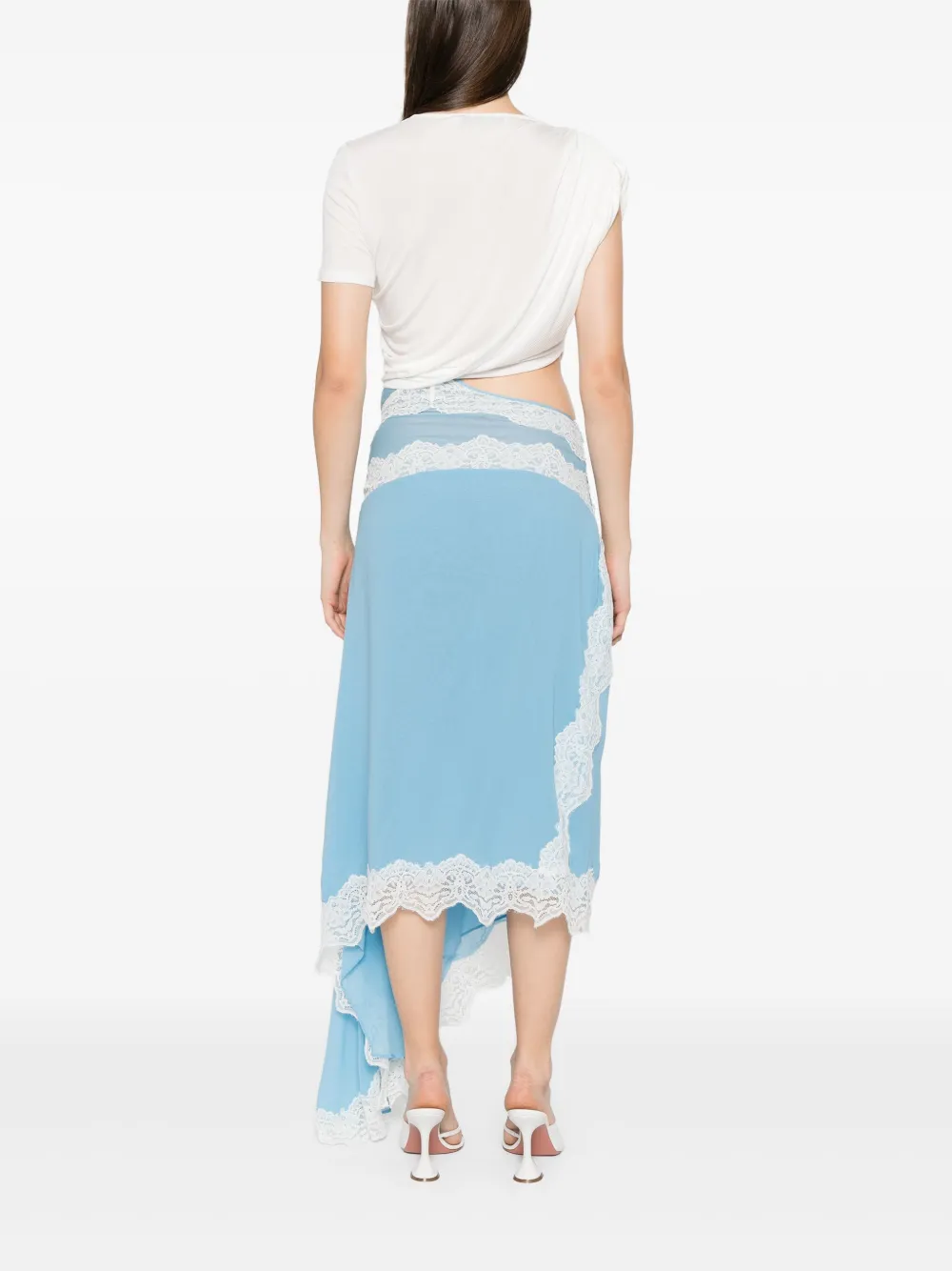 Christopher Esber Midi-jurk met kant Blauw