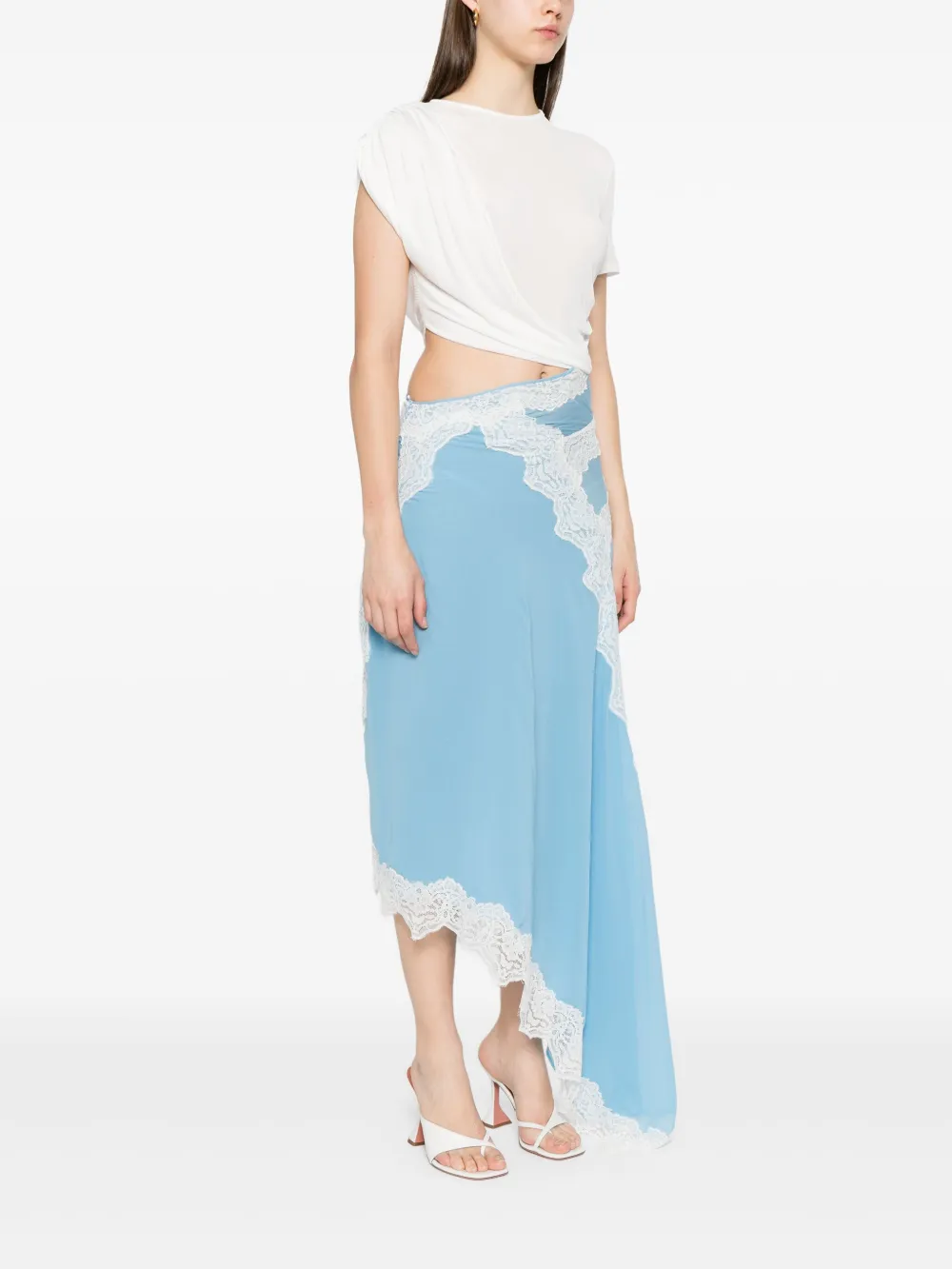 Christopher Esber Midi-jurk met kant Blauw