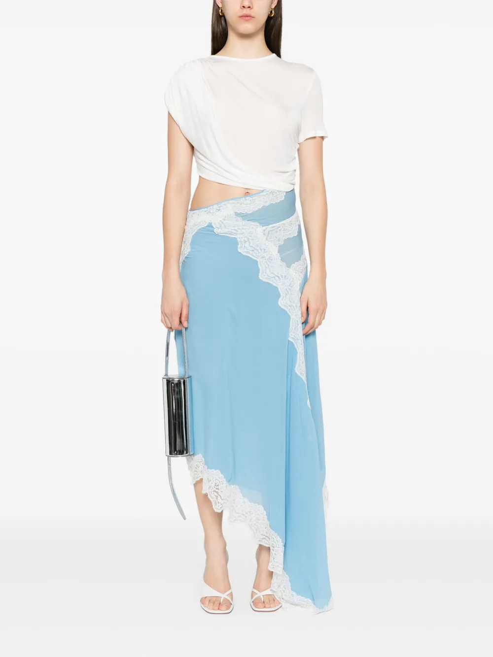 Christopher Esber Midi-jurk met kant - Blauw