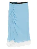 Christopher Esber lace-detail silk midi skirt - Blue