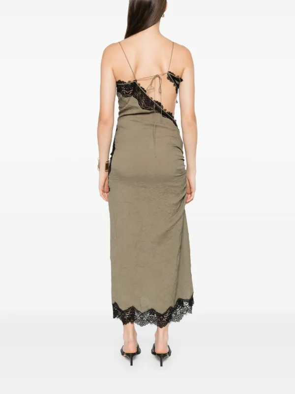 Christopher Esber Lace-detailing Midi Dress - Green Christopher Esber Lace-detailing Midi Dress - Green