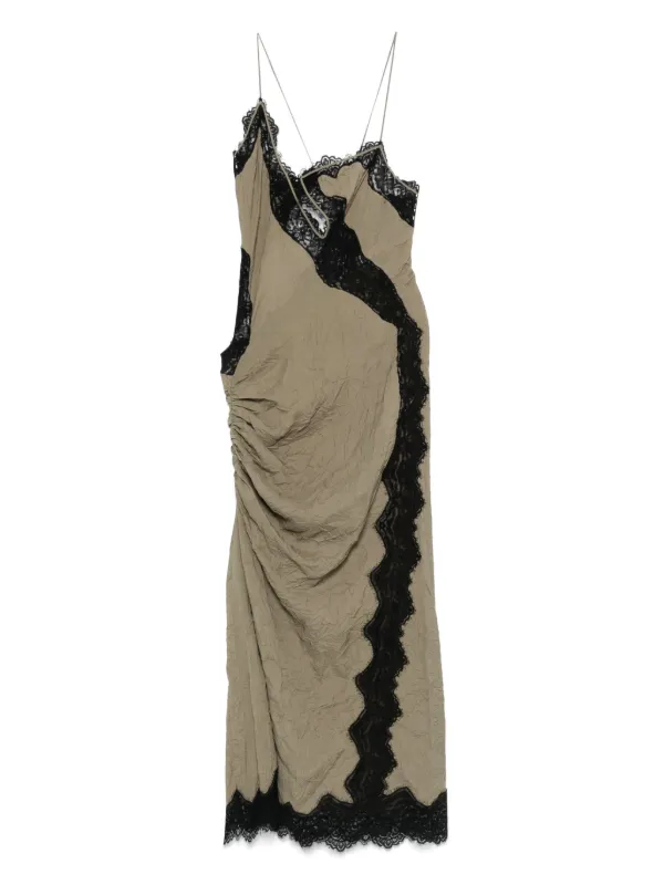 Christopher Esber Lace-detailing Midi Dress - Green Christopher Esber Lace-detailing Midi Dress - Green