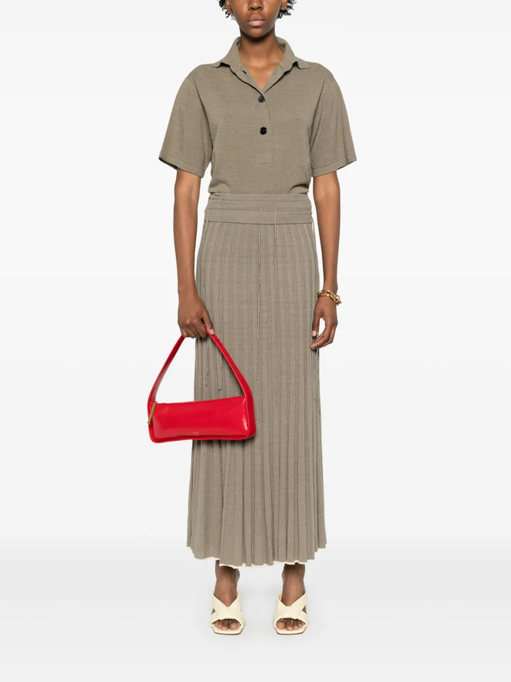 Christopher Esber pleated maxi skirt - Grijs