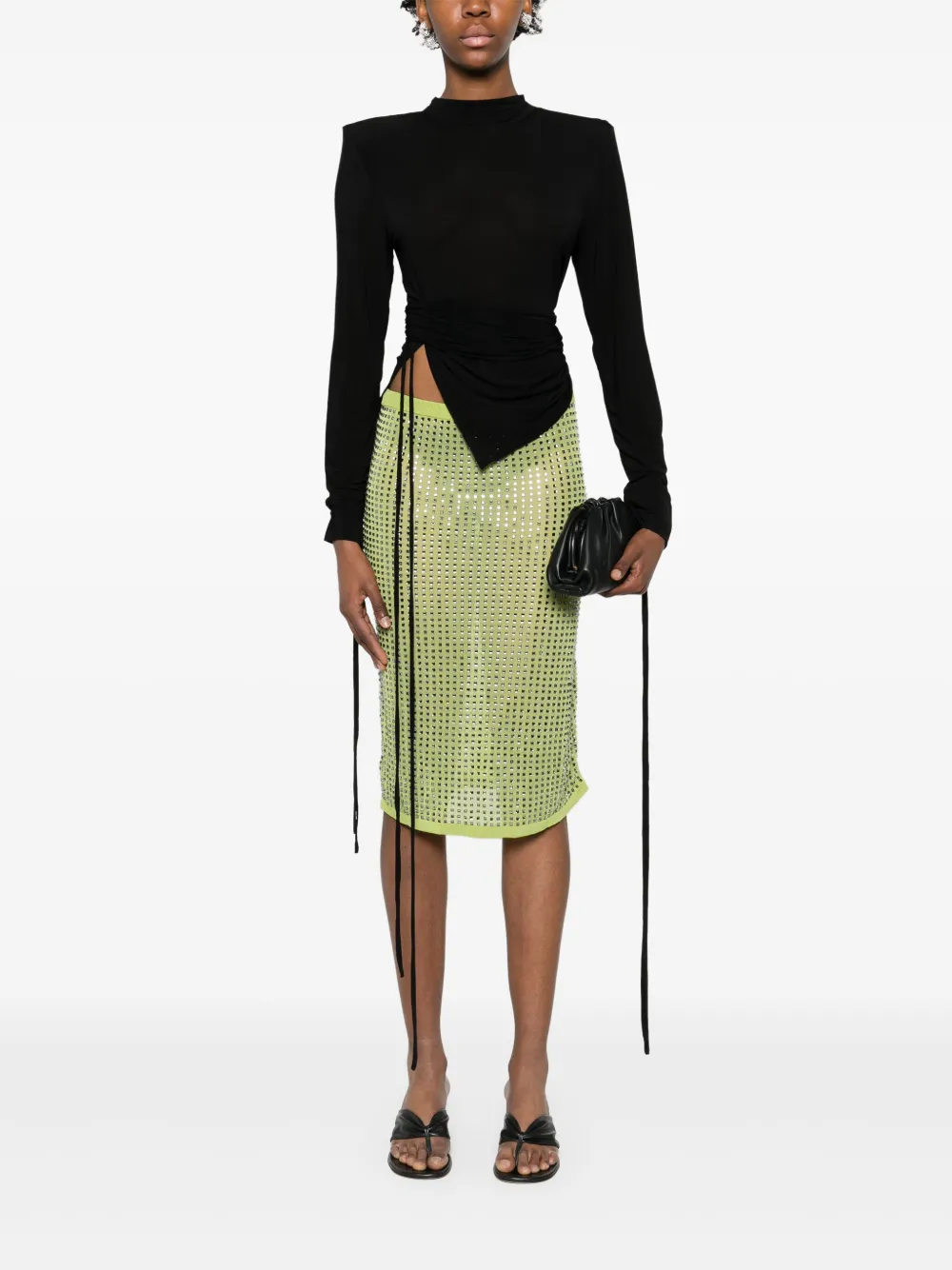 Christopher Esber crystal-embellished midi skirt - Groen