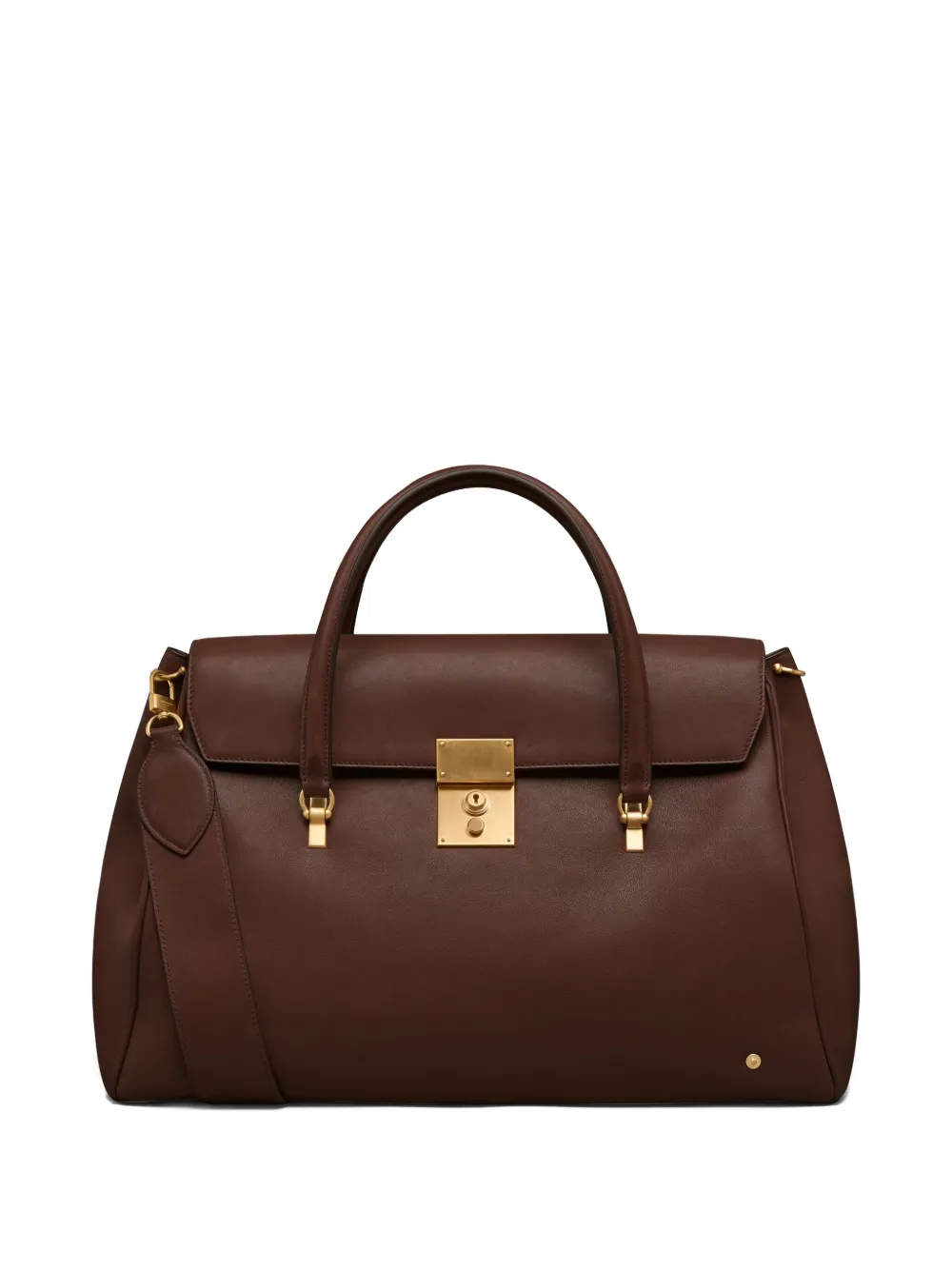 Thom Browne Leather Holdall Bag In Brown