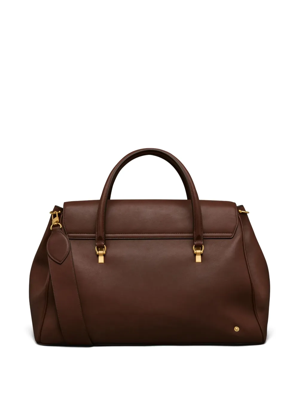 Thom Browne Leather Holdall Bag In Brown