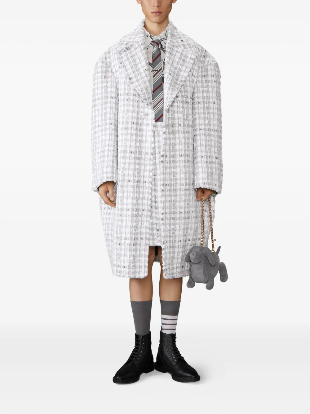 Thom Browne Plooirok met franje Grijs