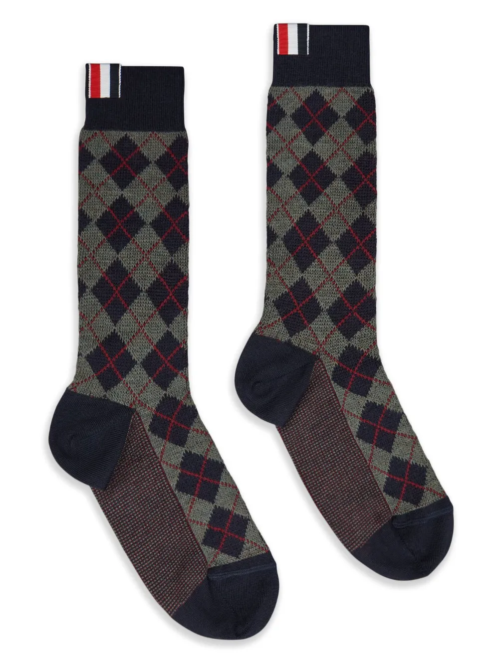 Thom Browne argyle-knit jacquard wool socks - Grigio