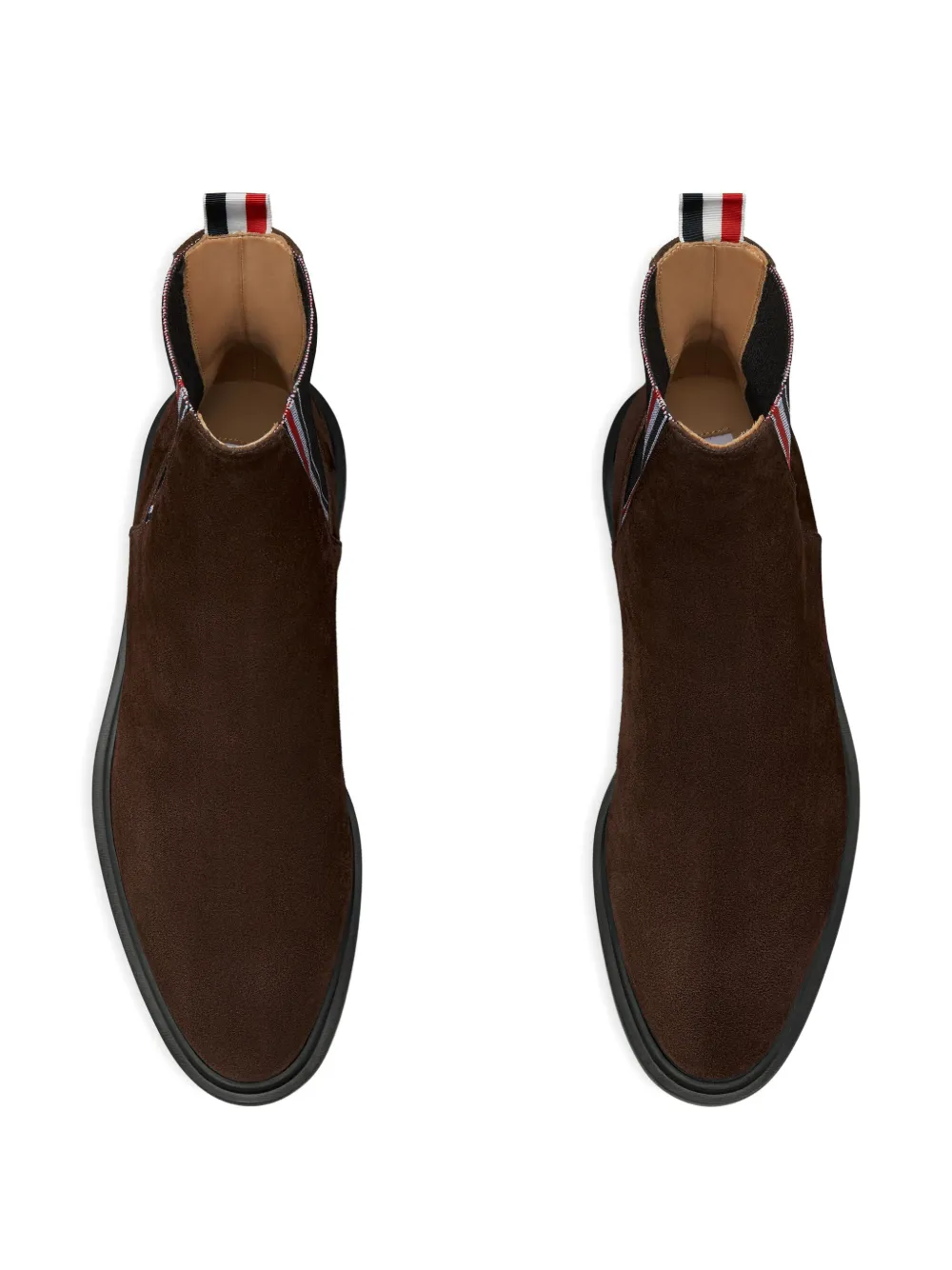Thom Browne Grosgrain Loop Tab Chelsea Boots In Brown