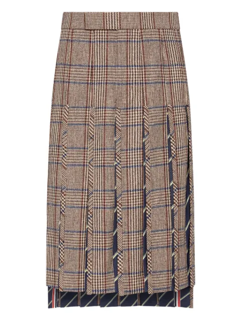 Thom Browne pleated houndstooth skirt