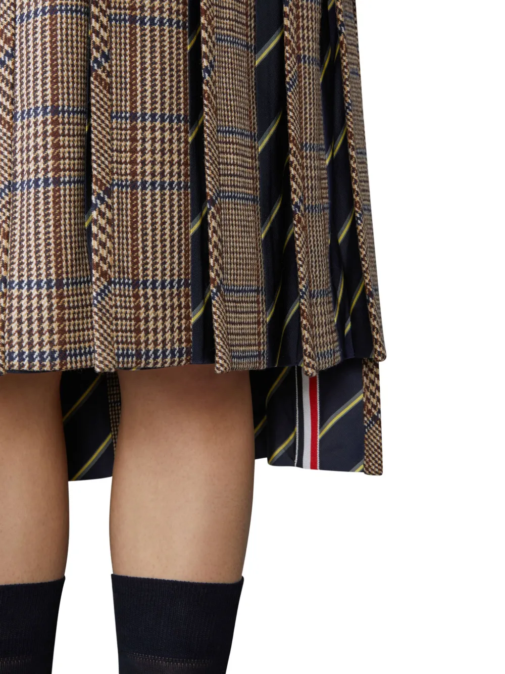 Thom Browne Hunting tweed plooirok Bruin