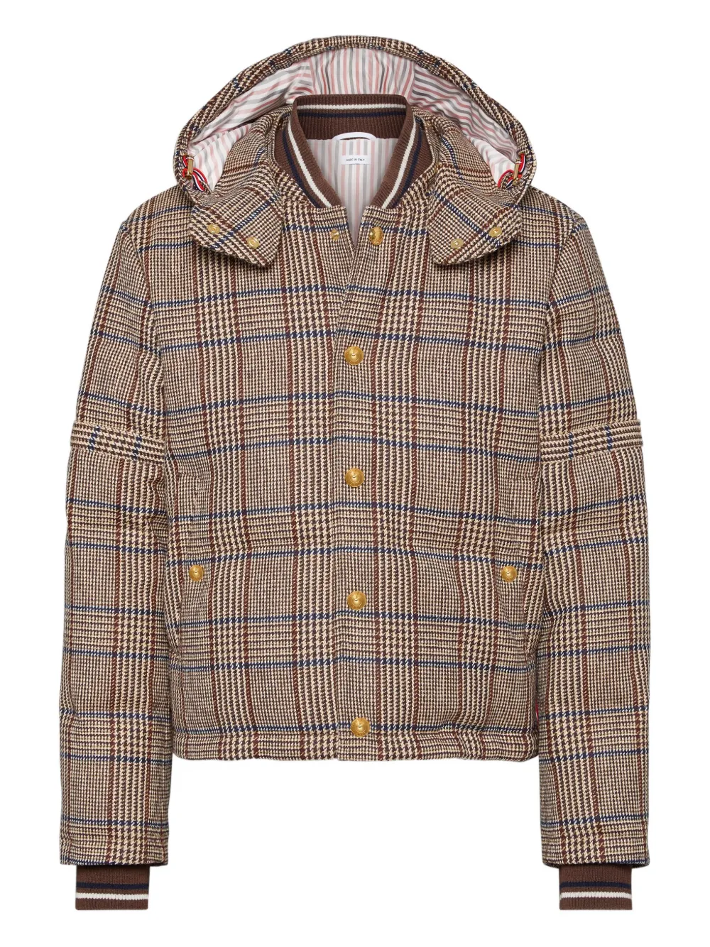 Thom Browne checked down jacket | Brown | Image 1