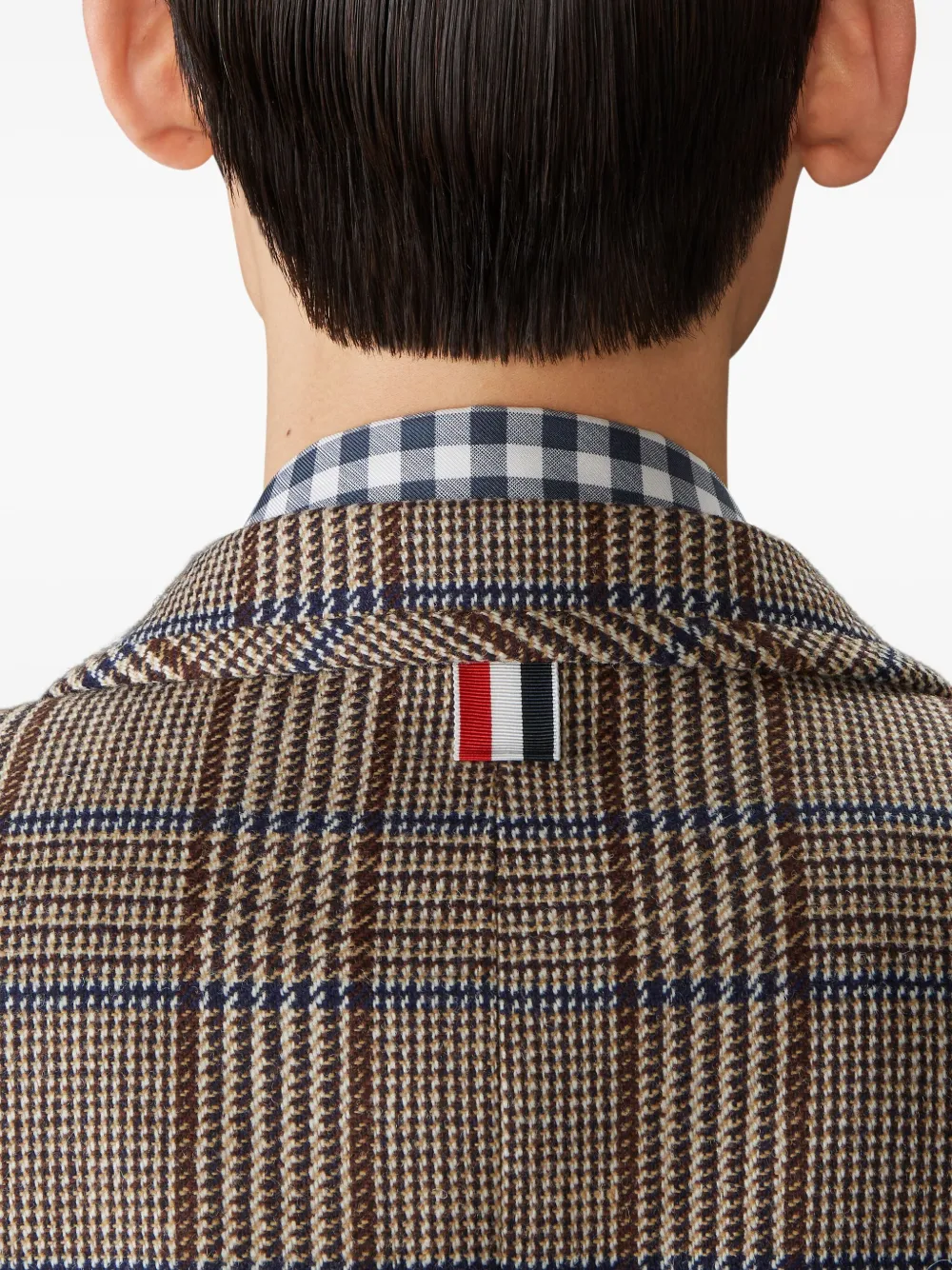 Thom Browne Checked Blazer In Brown