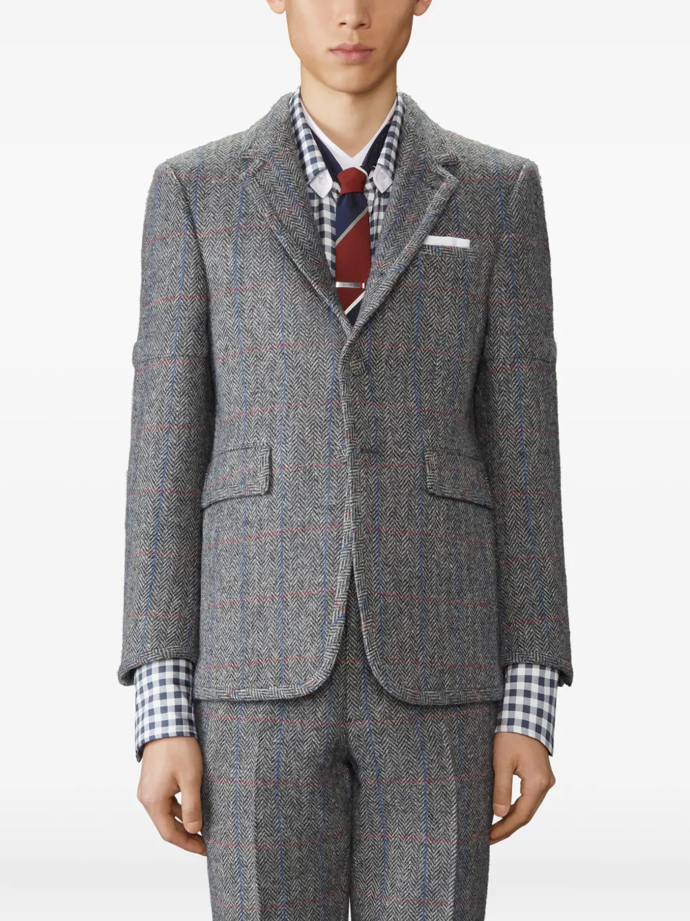 Thom Browne Hunting tweed blazer Grijs