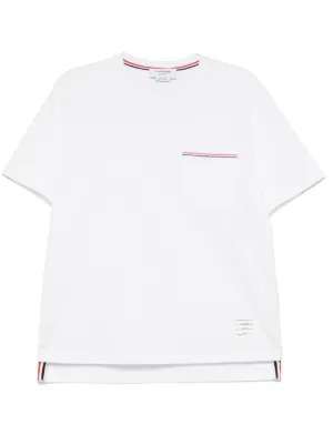 Thom Browne side-slit Relaxed T-shirt | White | FARFETCH