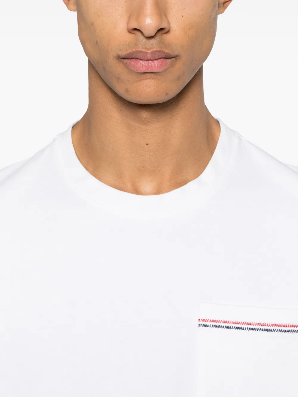 Thom Browne Jersey T-shirt met RWB-afwerking Wit