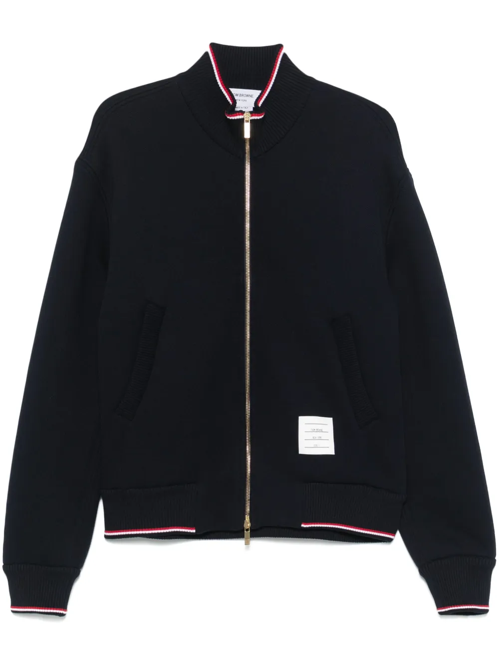 Thom Browne Gebreid jack met RWB-streep Blauw