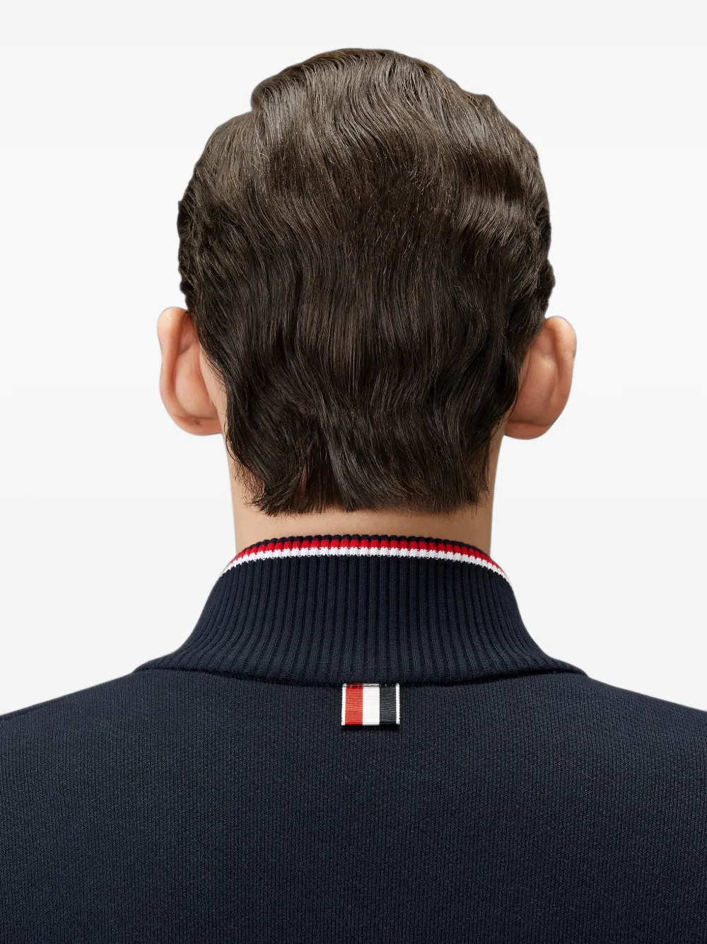 Thom Browne Loopback oversized jack met RWB-streep Zwart