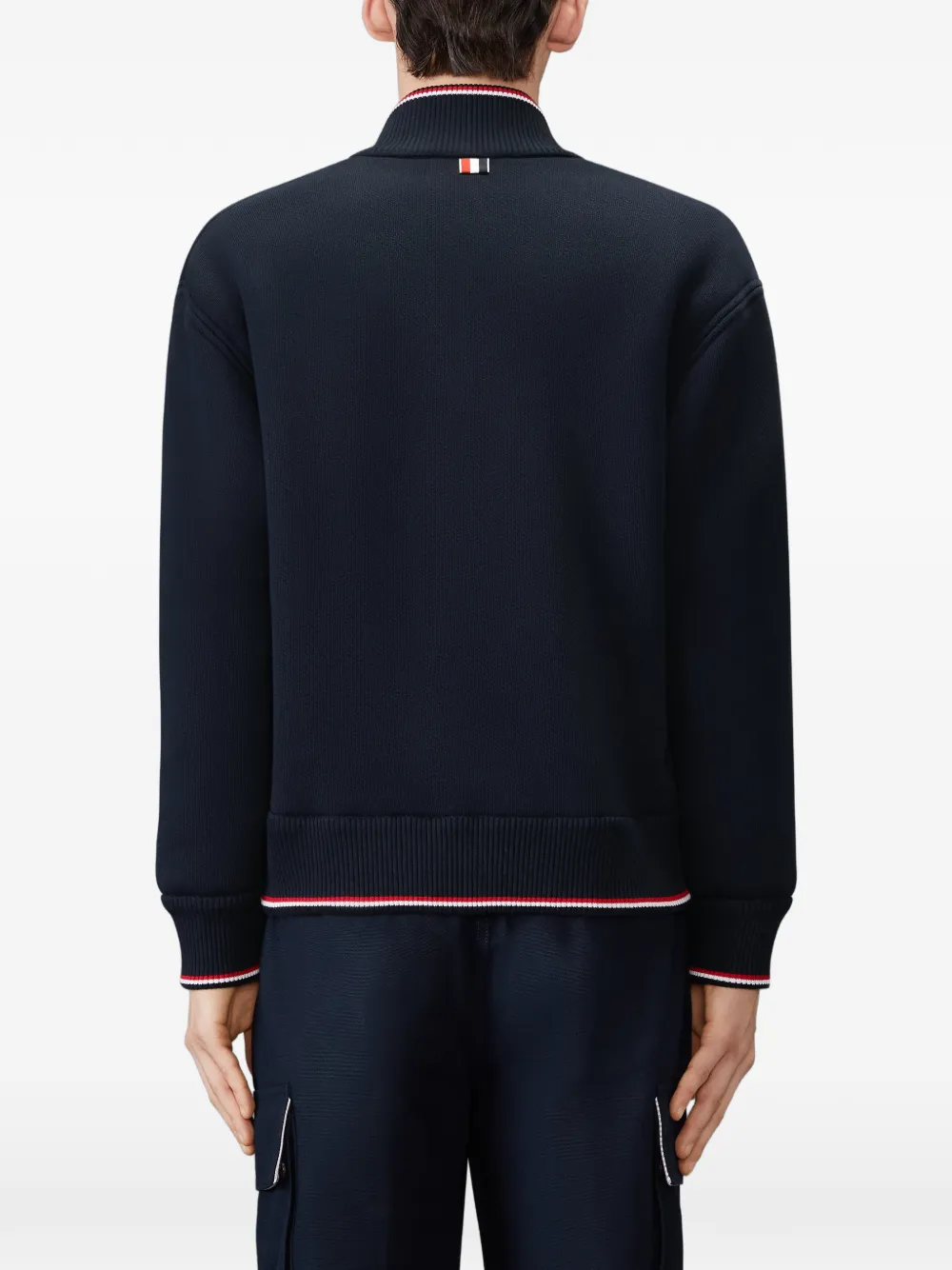 Thom Browne Loopback oversized jack met RWB-streep Zwart