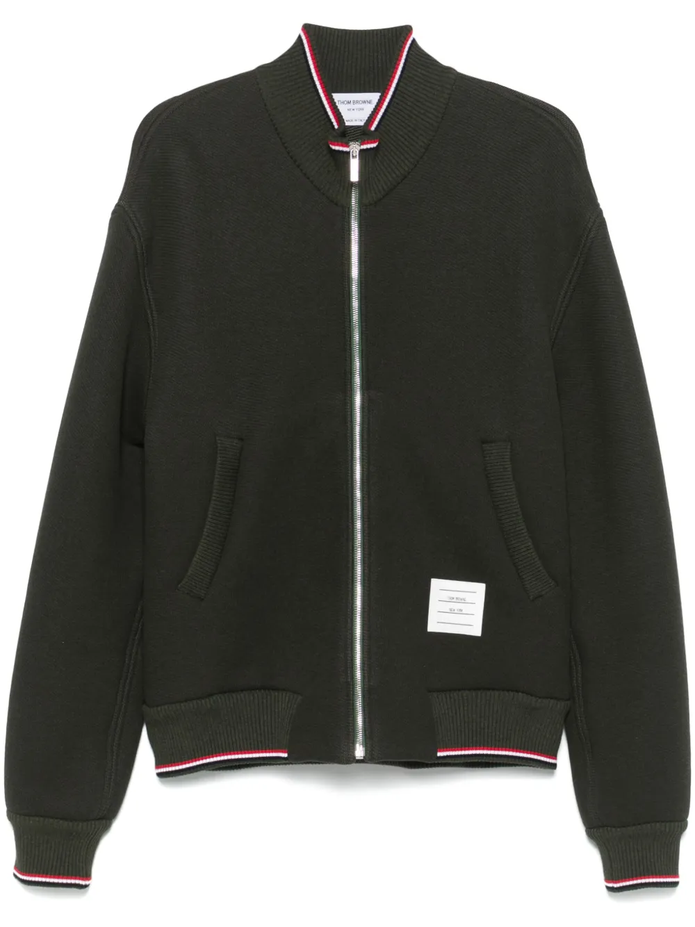 Thom Browne RWB-stripe knitted jacket | Green | Image 1