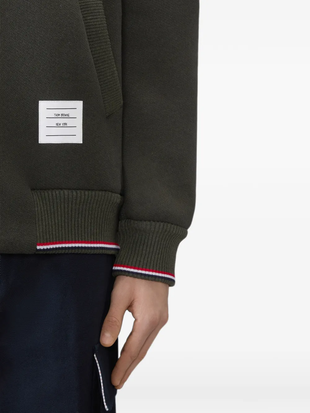 Thom Browne Loopback oversized jack met RWB-streep Groen