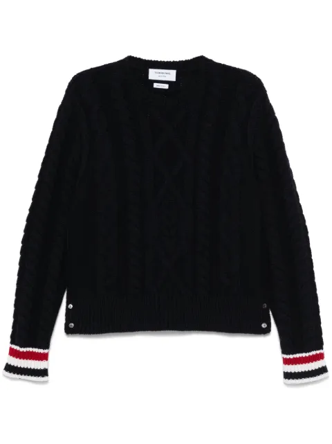 Thom Browne RWB-stripe cable-knit sweater