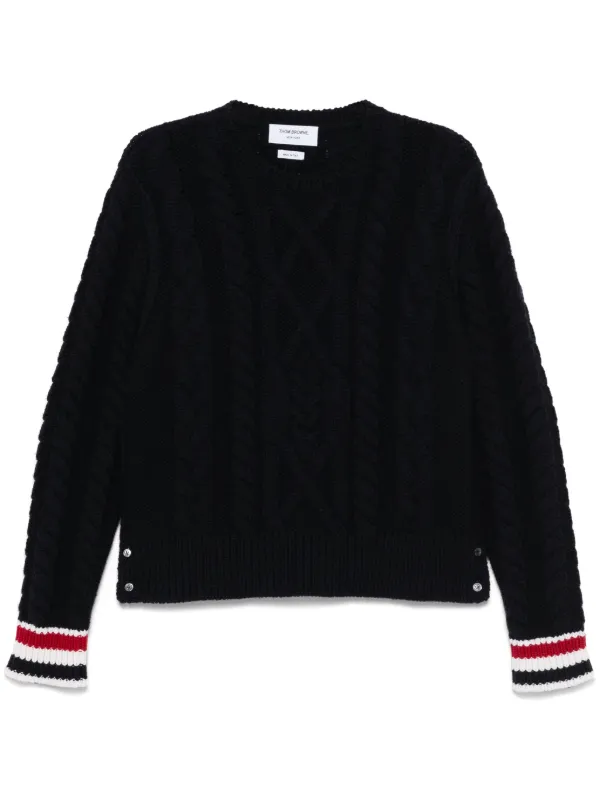 Thom Browne アランニット ウールセーター | ブルー | FARFETCH JP Thom Browne アランニット ウールセーター | ブルー | FARFETCH JP
