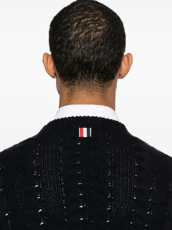 Thom Browne アランニット ウールセーター | ブルー | FARFETCH JP Thom Browne アランニット ウールセーター | ブルー | FARFETCH JP