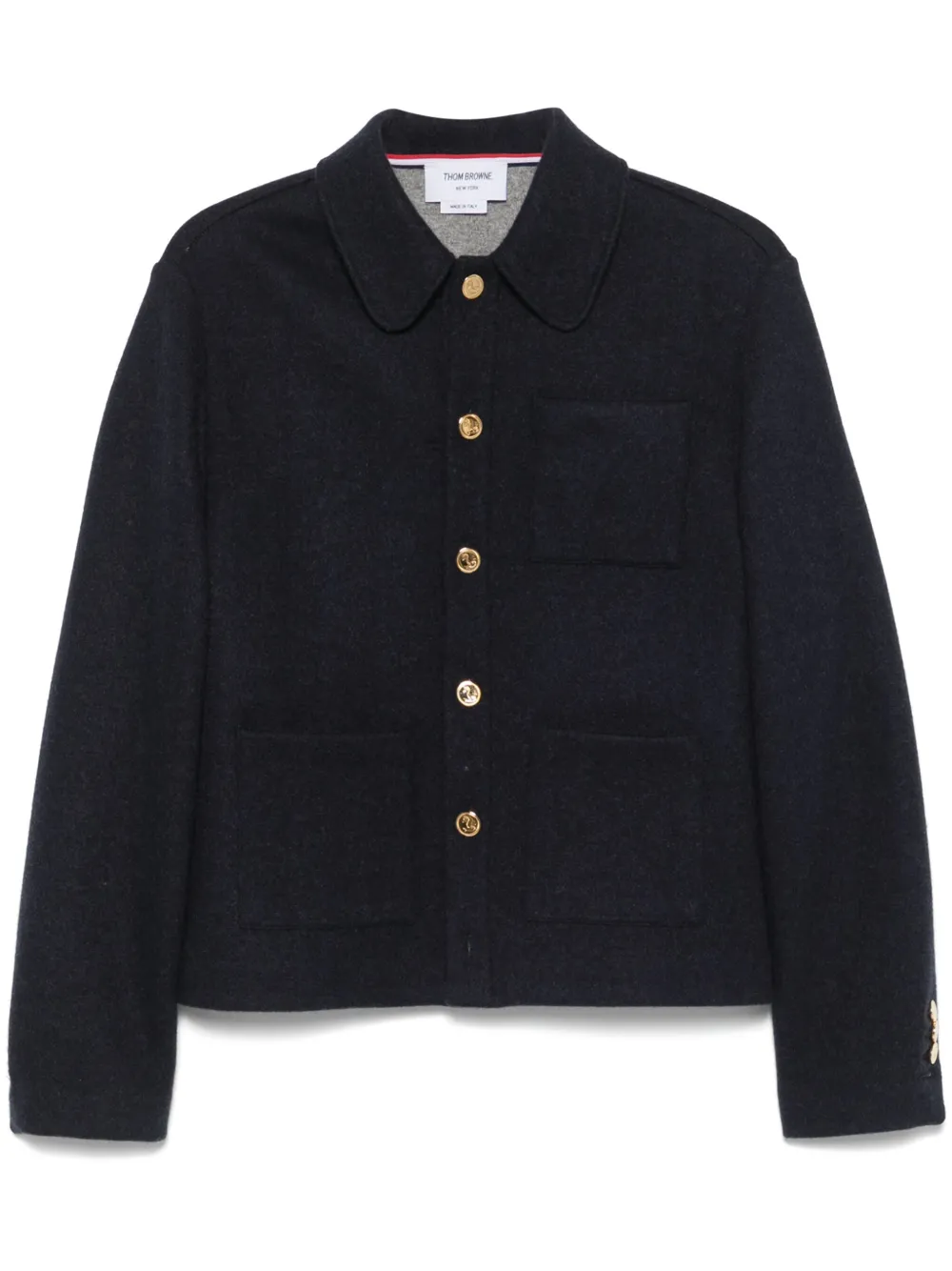 Thom Browne ラウンドカラー ジャケット - ブルー Thom Browne ラウンドカラー ジャケット - ブルー