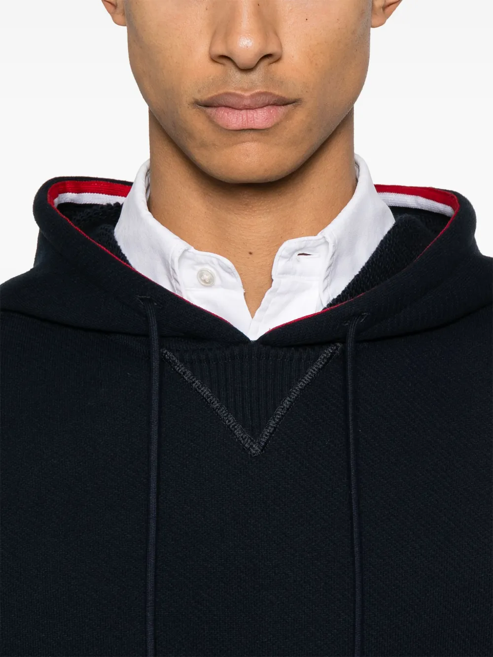 Thom Browne Hoodie met RWB-streep Blauw