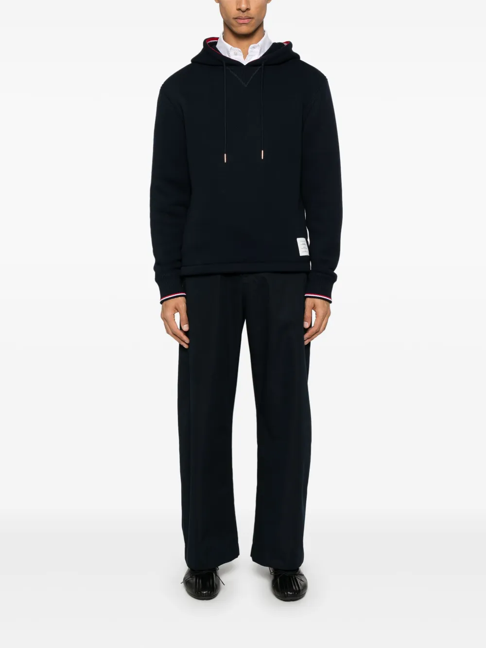 Thom Browne Hoodie met RWB-streep Blauw