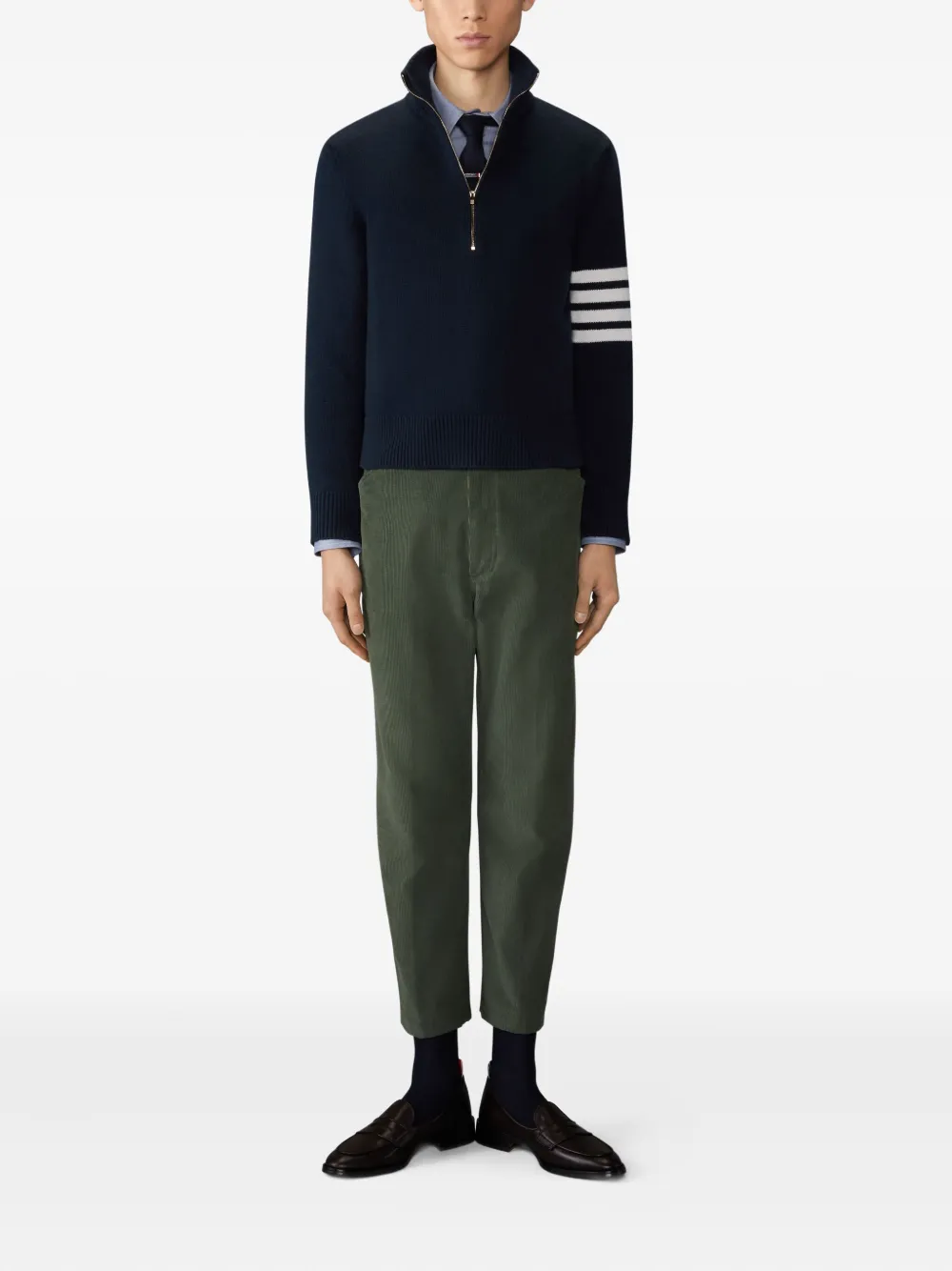 Thom Browne Trui met halve rits - Blauw